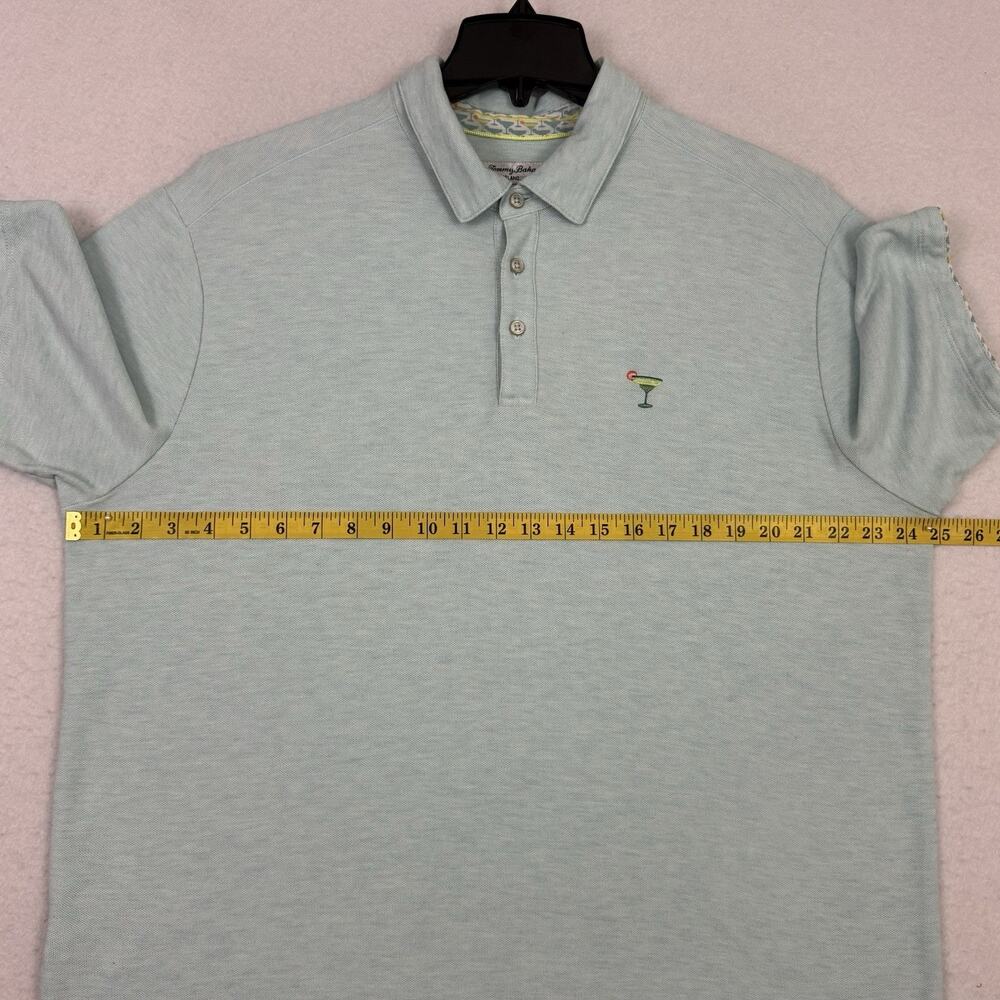 Tommy Bahama Polo Shirt Mens XL Blue IslandZone Martini Logo Supima Cotton - Picture 5 of 11